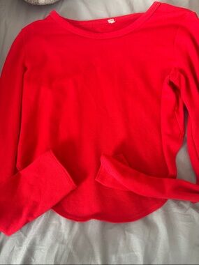 Bright Red Long Sleeve Top